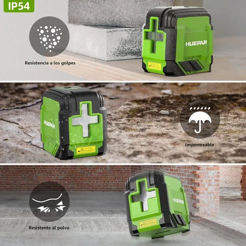 Vista 6 de HUEPAR - Nivel láser con trípode, nivel láser autonivelante de 98 pies, línea verde, herramienta niveladora láser de línea cruzada para colgar