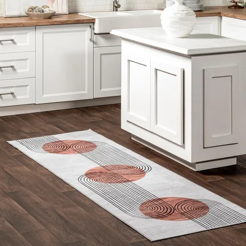 Vista 15 de nuLOOM SpinClean - Alfombra de área lavable a máquina y resistente a las manchas de perfil bajo para sala de estar, dormitorio y comedor, multicolor