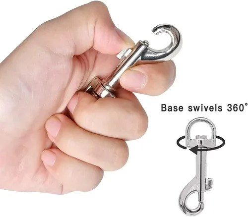 Vista 5 de Broche de clips de gatillo, 8 ganchos giratorios de 4 tamaños, ganchos giratorios de 360° para hebilla de mascotas, mosquetón, llavero, hogar
