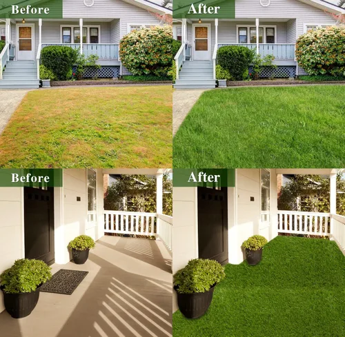 Vista 6 de FREADEM Césped artificial para perros de 3 x 3 pies, césped sintético grueso con agujeros de drenaje, césped para interiores y exteriores