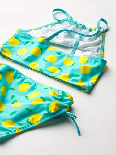 Vista 2 de Kanu Surf - Traje de baño de 2 piezas tipo tankini, con cuello halter y estampado de margaritas, con factor de protección ultravioleta 50+