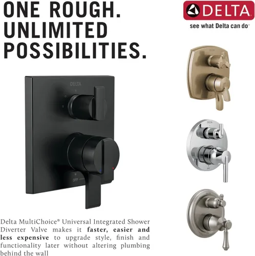 Vista 4 de Delta R22000 llave universal con posiciones múltiples y con desviador integrado, natural