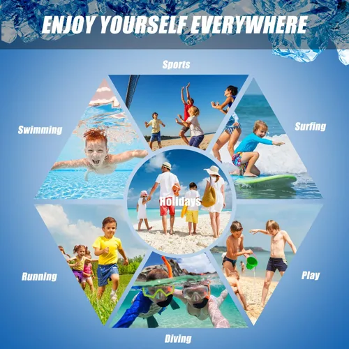 Vista 8 de LUCOWEE Traje de baño para niños con forro tipo bóxer de compresión antirozaduras, elástico UPF de secado rápido