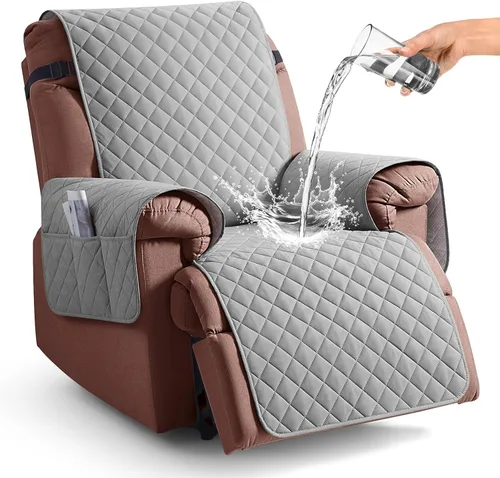Vista 11 de KinCam Funda 100% impermeable para silla reclinable, fundas de sofá reclinable para mascotas, perros, funda de sofá reclinable, protector de muebles