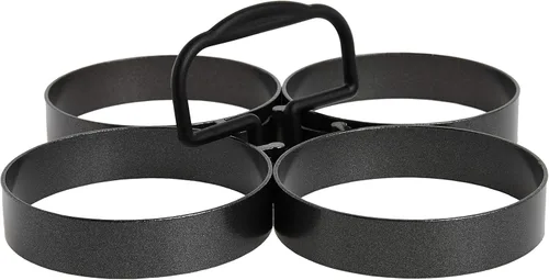 Vista 2 de Nonstick anillo de silicona para panqueques y huevos, 4 unidades, talla única , Negro