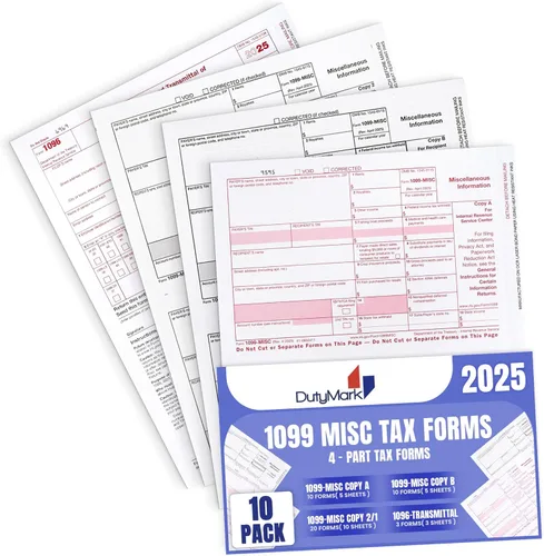 Vista 4 de 1099 Misc Forms 2024 Lazer - Kit de formularios de impuestos de 4 partes para 10 proveedores, paquete económico para empresas diseñado