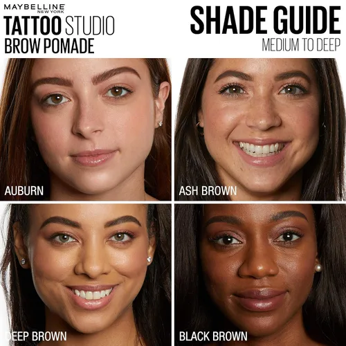 Vista 11 de Maybelline TattooStudio Pomada para cejas de larga duración, ajustable, maquillaje para cejas, marrón ceniza, 1 unidad