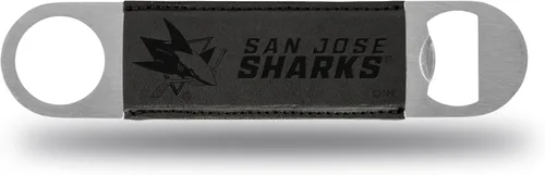 Vista 13 de Rico Industries NHL - Hoja de barra grabada con láser de piel sintética, gran accesorio para bebidas para el día del juego