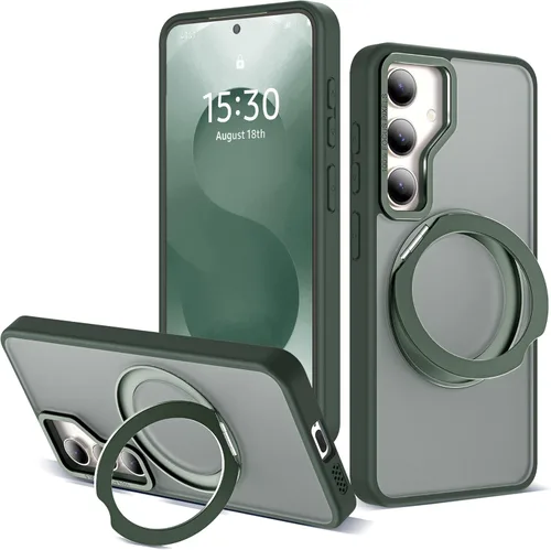 Vista 46 de Funda compatible con Samsung Galaxy S22 y S23 Ultra con soporte de anillo magnético giratorio 360 compatible con protección militar Mag-Safe, funda