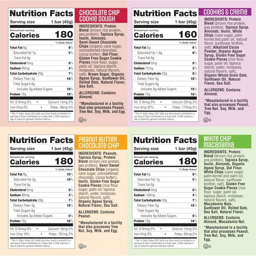 Vista 2 de Lenny & Larry’s Paquete de Variedad de Barras de Proteínas con Sabor a Galleta – 4 Sabores – 8 x 45 g de Barras de Proteínas Veganas – Snacks Altos