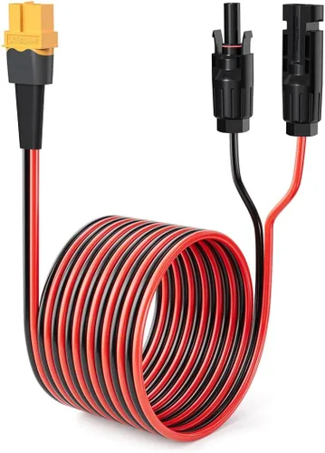Vista 11 de ELFCULB Cable solar XT60 de 10 AWG 2 pies 2 10 25 35 50 75 100 pies XT60 cable de extensión conector de panel solar a conector XT60 para estación