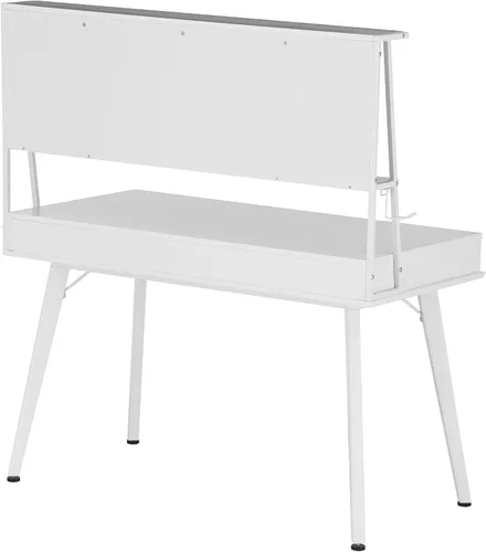 Vista 12 de Techni Mobili Escritorio para computadora de estudio con almacenamiento y pizarra blanca magnética de borrado en seco, color blanco