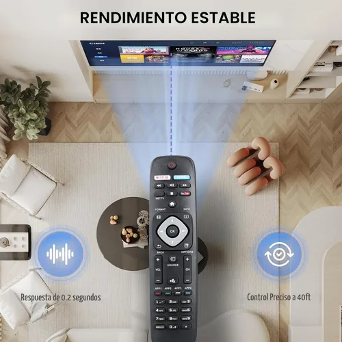 Vista 4 de NH500UP - Control remoto universal de repuesto compatible con Smart TV LCD LED 4K UHD Smart TV Philips