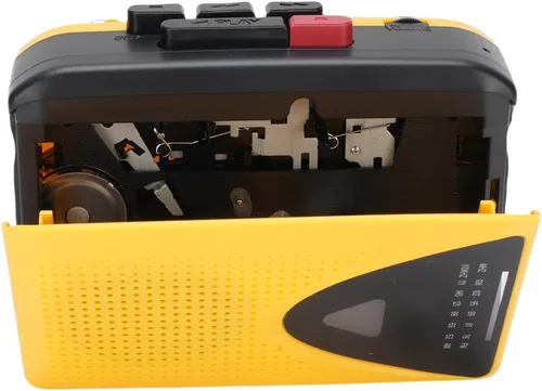 XUMIUZIY Grabadora de cinta portátil para reproductor de casete, mini reproductor de cinta de casete Radio AM/FM, altavoz y micrófono incorporados
