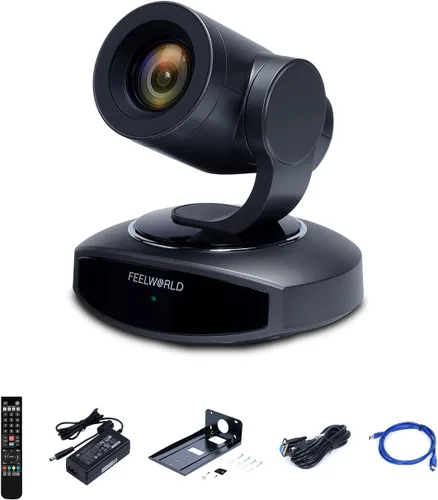 FEELWORLD Cámara 4K PTZ AI Auto-Tracking, zoom óptico 10X USB3.0 LAN HDMI Cámara de transmisión en vivo para Iglesia Videoconferencia Trabajos de