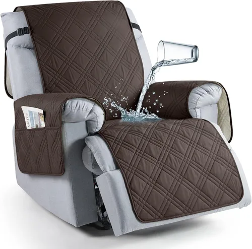 Vista 29 de TAOCOCO Funda para silla reclinable 100% impermeable que se mantiene en su lugar, fundas reclinables para sillas reclinables pequeñas con bolsillo