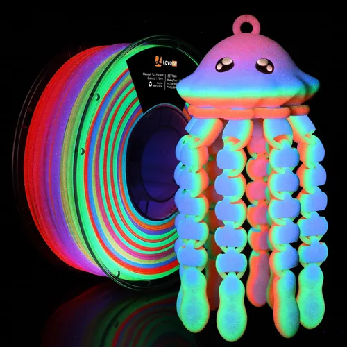 Vista 42 de LOVOON Filamento de ácido poliláctico (PLA) para impresión 3D multicolor, filamento PLA de 0.069 pulgadas, cambio de color doble por ángulo