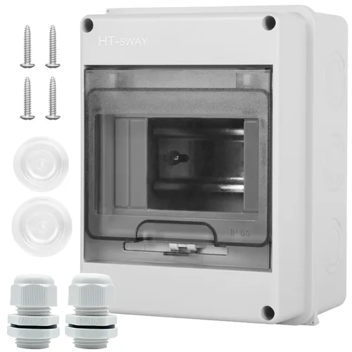 Vista 12 de Caja de Protección de Distribución Impermeable, Caja Eléctrica de Disyuntores de Plástico ABS y Cubierta Transparente IP65, para Disyuntor de Pared
