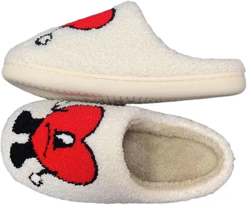 Vista 4 de DAFAJGY Bad Bunny Slippers Smiley Face Slippers Soft Cloud Plush Fluffy Slippers Slip-on Cozy Indoor Outdoor Slippers