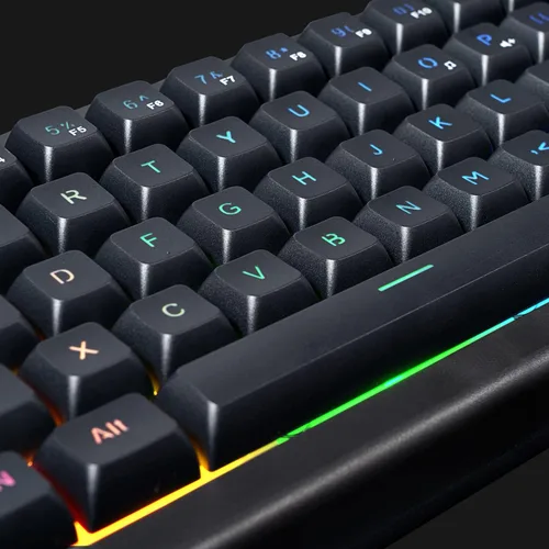 Vista 4 de Teclado inalámbrico para juegos %60, recargable de 2000 mAh, 2.4 G, teclado inalámbrico retroiluminado LED, teclado ergonómico con teclas