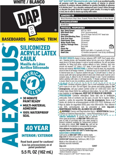 Vista 8 de Dap 18128 5.5-oz. Alex Plus sellador de látex acrílico., 18128