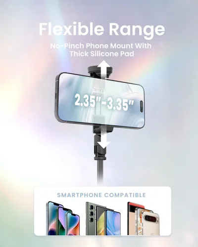Vista 5 de KraftGeek Trípode Automático para iPhone, Palo Selfie Trípode para Teléfono de 66", Soporte de Trípode con Control Remoto para Grabación de Video