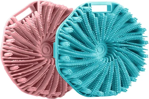 Vista 15 de RamPula Exfoliante corporal de silicona, esponja de silicona, cepillo corporal exfoliante de secado rápido para cepillado húmedo o seco, más Negro