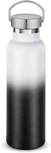Vista 10 de Neihepal Paquete de 4 botellas de agua aisladas de 20 onzas, botella deportiva de doble pared de acero inoxidable con tapa de asa, termo