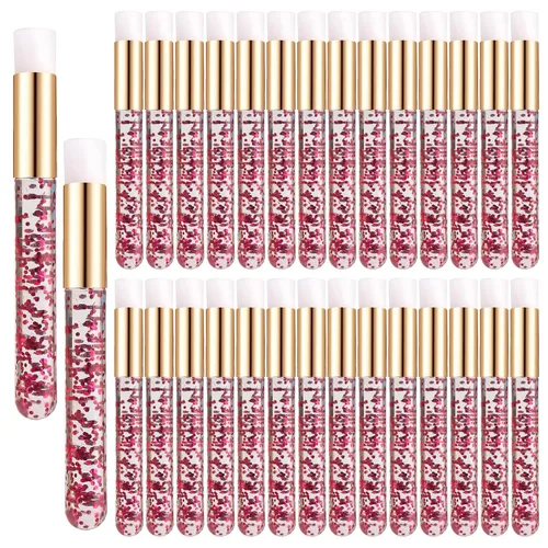 Vista 10 de 30 cepillos de champú de pestañas de cristal, cepillo de limpieza de pestañas, cepillos de maquillaje suaves para limpieza de extensiones