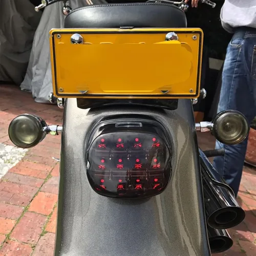 Vista 3 de Luz Trasera LED de Parpadeo Negro Mejorada, Conjuntos de Luces Traseras HD para Harley Dyna Road King Electra Glide Street Bob Touring, piezas