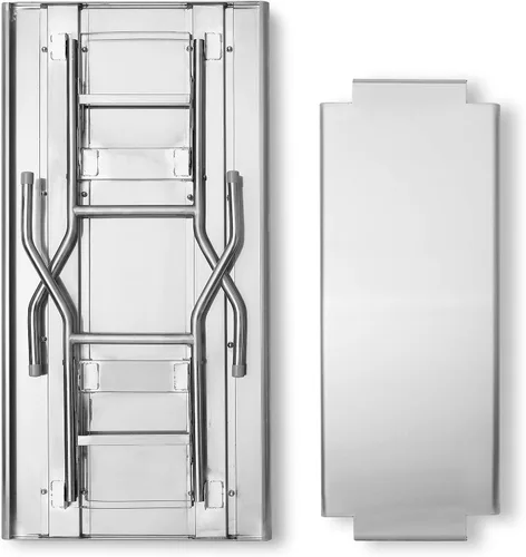 Vista 5 de GRIDMANN Mesa plegable de acero inoxidable de 48 x 24 pulgadas con estante inferior, mesa de trabajo y preparación de cocina NSF