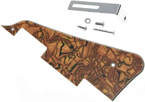 Vista 68 de KAISH Golpeador de guitarra Abalone Pearl LP con soporte negro para Epiphone Les Paul