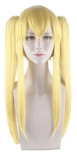 Vista 4 de Peluca de cosplay de anime Kakegurui Meari Saotome Tiger Clip doble cola de caballo grueso pelo falso LCNING