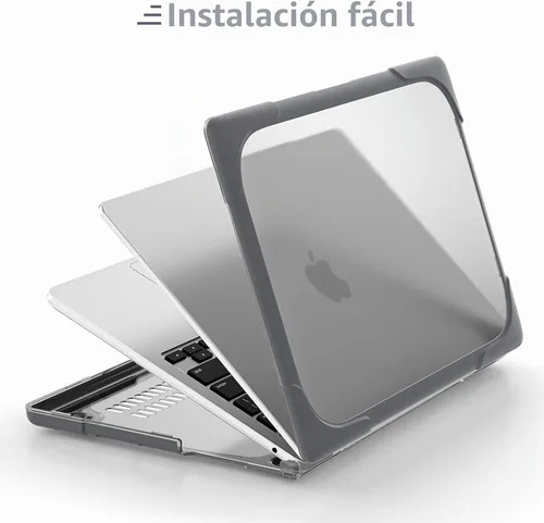 Vista 8 de Batianda - Funda resistente para MacBook Air de 15 pulgadas 2023-2026, color gris