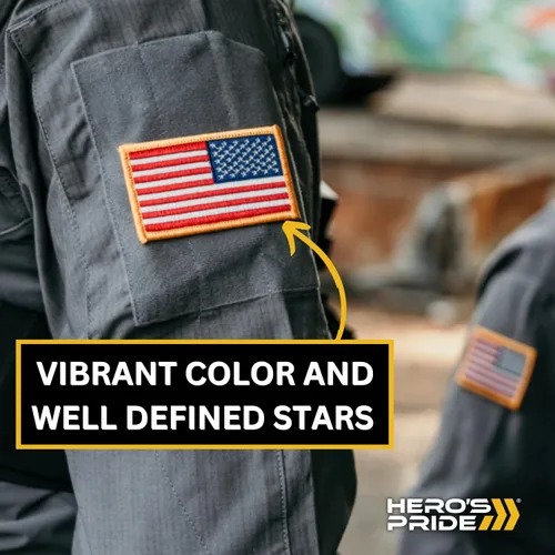 Vista 6 de Paquete de 2 parches tácticos de la bandera estadounidense de Hero's Pride Parche bordado de 3-38 x 2 pulgadas para uniforme de Estados Unidos