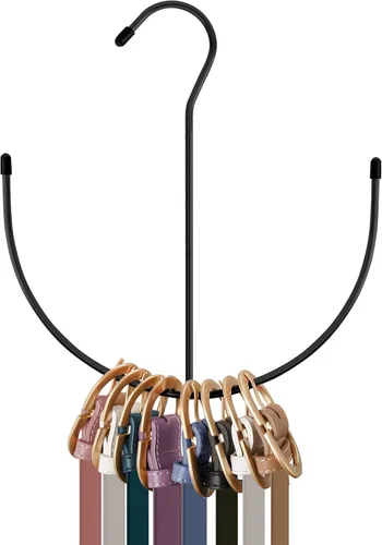 ZEDODIER Colgadores para Cinturones, Estante para Cinturones Negro Organizadores de Accesorios de Armario, Gancho Organizador de Armario para