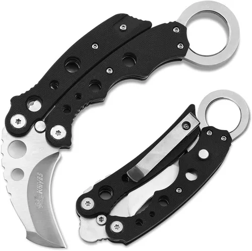 Cuchillo de bolsillo NedFoss, cuchillo plegable EDC con clip, mango G10, bloqueo de botón, cuchillos compactos y geniales para el uso diario de los