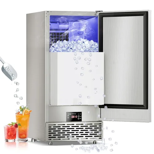 Vista 15 de Nugget Ice Makers - Máquina de hielo de pellets masticables suaves con función de limpieza automática, modo de mezcla de hielo/agua/agua helada, 62