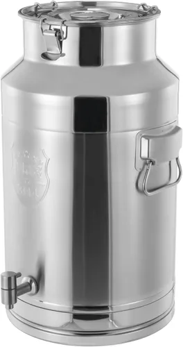 Lata de leche de acero inoxidable de 35 litros, contenedor de almacenamiento de leche, contenedor de almacenamiento de leche de 9.24 galones, cubo