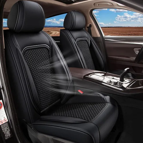 Vista 14 de IKABEVEM Fundas de Asientos de Automóvil para Asientos Delanteros para Ford Explorer 2004-2025 2026 - Funda de Asiento de Cuero de Seda de Hielo