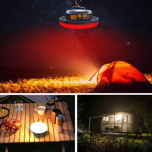 Vista 8 de 10000mAh Rechargeable Camping Light Insect Not Attract 4000LM Work Light White/Red/Pink/SOS Brightness Stepless Dimming, IP45 Waterproof Tent Light