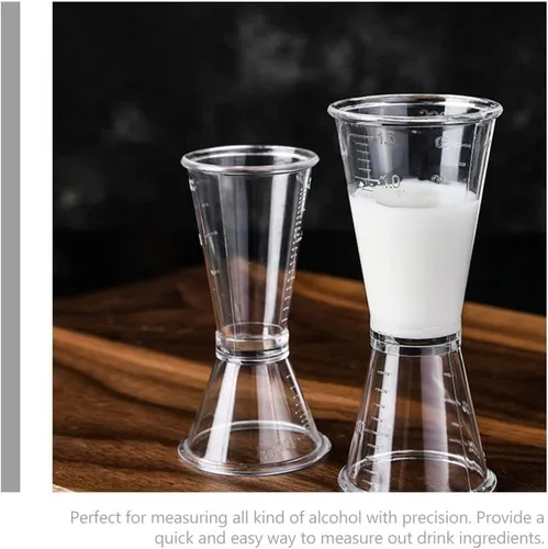 Vista 3 de iplusmile 5 tazas medidoras de barra negra Jigger de vino de doble cabeza para cócteles