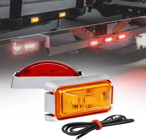 Vista 26 de TRUE MODS Luz de marcador LED ámbar de 2.5 pulgadas con bisel negro [DOT FMVSS 108] [SAE P2PC] [montaje superficial] [impermeable IP67] Luces