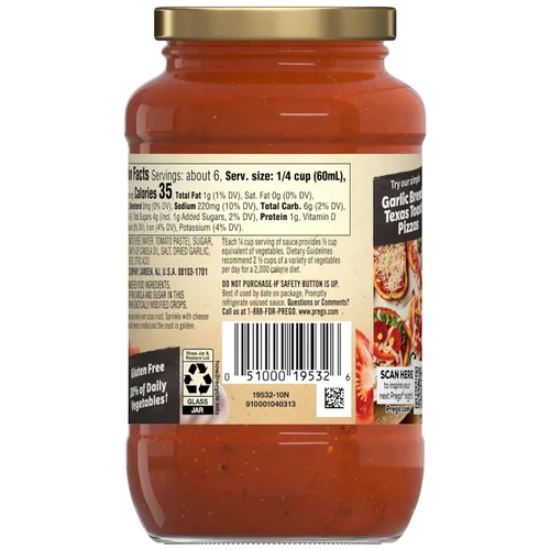Vista 7 de Prego - Salsa de pizza picante y atrevida, frasco de 14 onzas