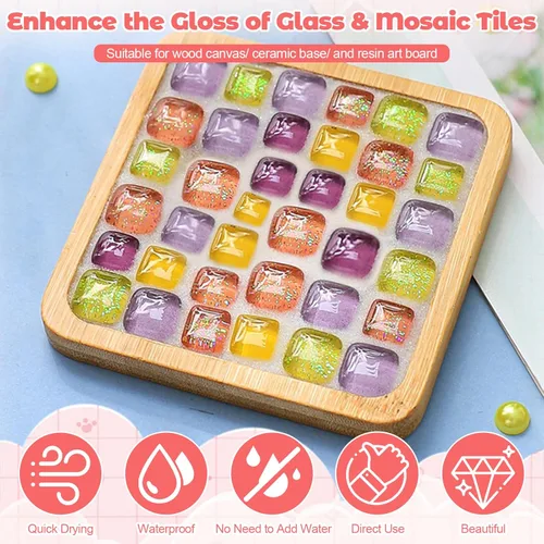 Vista 2 de Lechada de mosaico, lechada de mosaico de 14.1 oz para manualidades, lechada hecha a mano, azulejos de mosaicos de vidrio, decoración de bricolaje