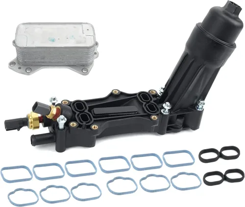 MPLUS - Enfriador de aceite de motor y carcasa del filtro de aceite para Chrysler 2014-2017 200 V6 3.6L, 2014-2019 300 V6 3.6L, para Dodge 2014