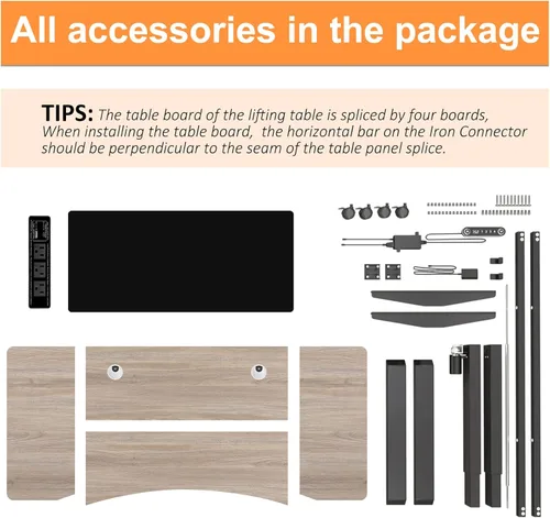 Vista 5 de farexon Escritorio eléctrico de pie ajustable en altura de 55 x 24 pulgadas con estación de carga, escritorio de pie con alfombrilla grande
