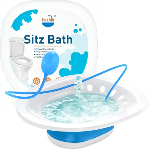 Sitz Bath for WC Seat - Calma las hemorroides y el perineo, cuidado posparto, asiento de vapor Yoni para inodoro, plegable, fácil de almacenar,