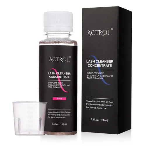 Vista 6 de Limpiador de pestañas concentrado de 3.4 fl oz, champú profesional de pestañas de almendra, limpiador de pestañas concentrado para extensiones