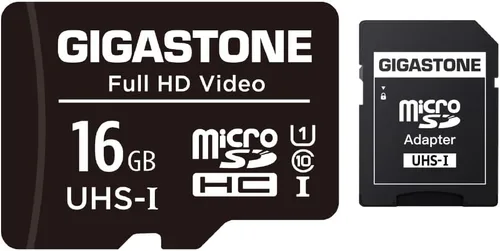 Gigastone Tarjeta Micro SD de 16 GB, video HD completo, cámara de seguridad de vigilancia cámara de acción drone, 85MB/s Micro SDHC UHS-I U1 C10
